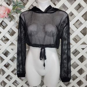 Rehab Mesh Crop Hoodie Size Small